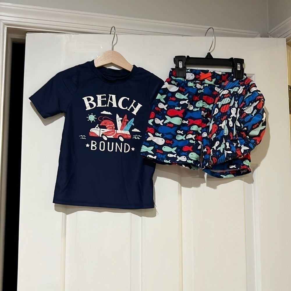 Beach set Trunks Top and hat